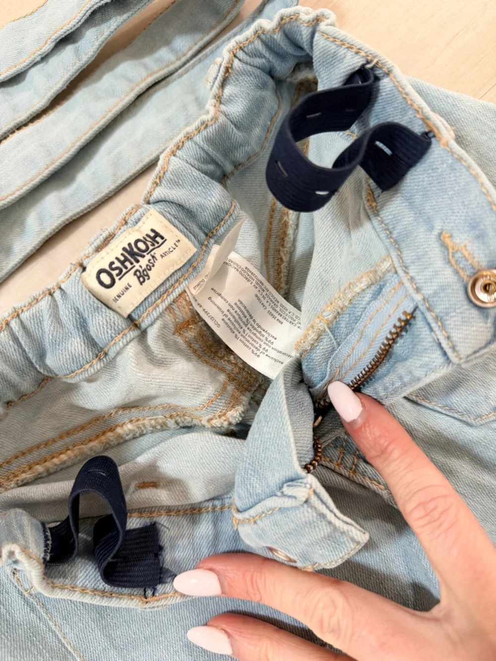 OshKosh‎ B'gosh Light Blue Denim Shorts with Waist Tie Size 6/6x